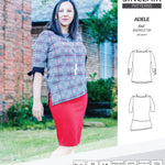 Pdf sewing pattern S1022 Adele knit boatneck top with shoulder inserts and tied sleeves by Sinclair Patterns