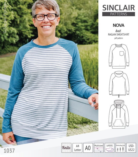 long sleeve raglan sweatshirt  free sewing pattern - It's Always