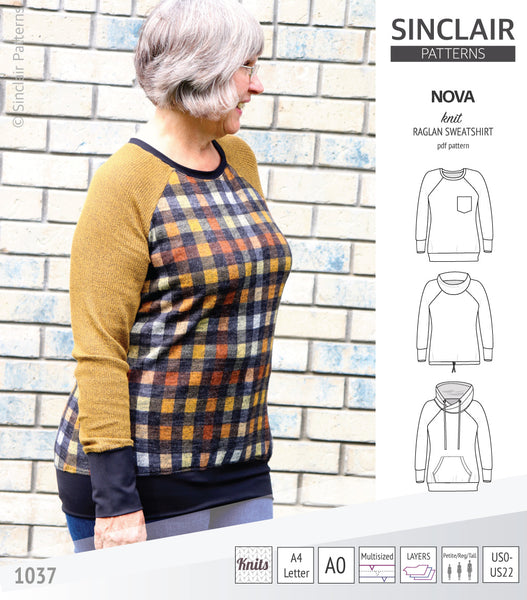 Nova Knit Raglan Sweatshirt for Women (PDF)