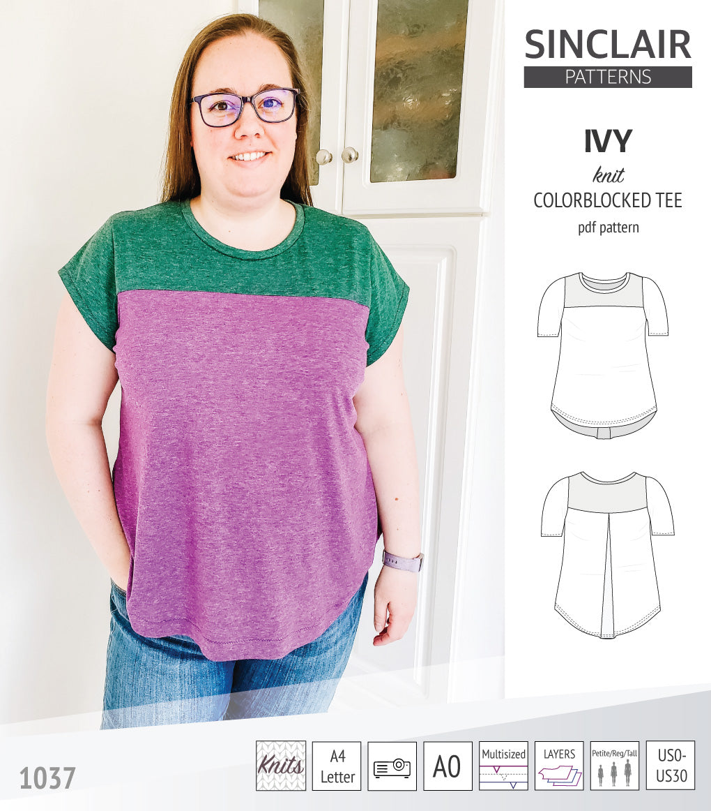 Ivy knit colorblocked tee (PDF) – Sinclair Patterns