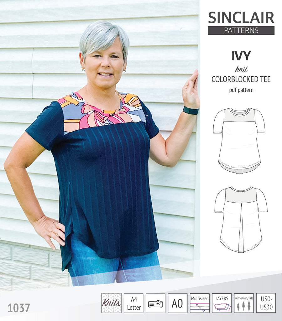 Ivy knit colorblocked tee (PDF) – Sinclair Patterns