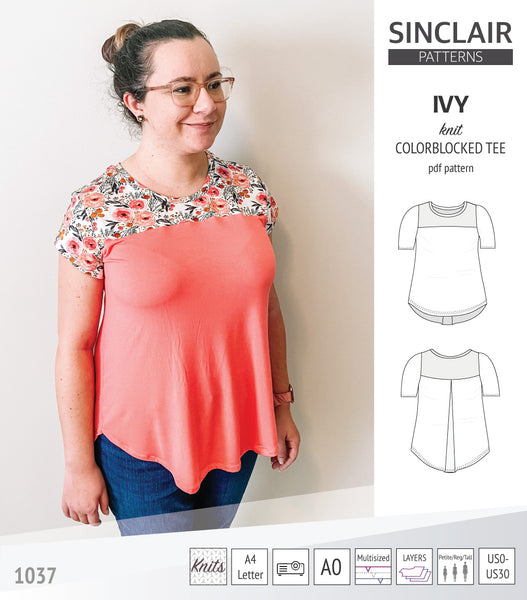 Ivy knit colorblocked tee (PDF) - Sinclair Patterns