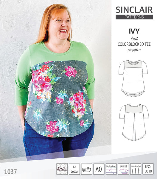 Ivy knit colorblocked tee (PDF) - Sinclair Patterns