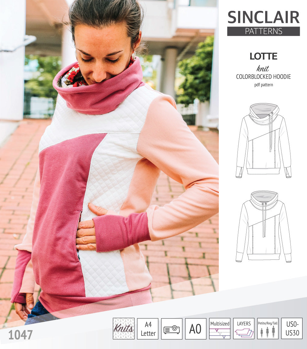 Lotte colorblocked hoodie for women (PDF) – Sinclair Patterns