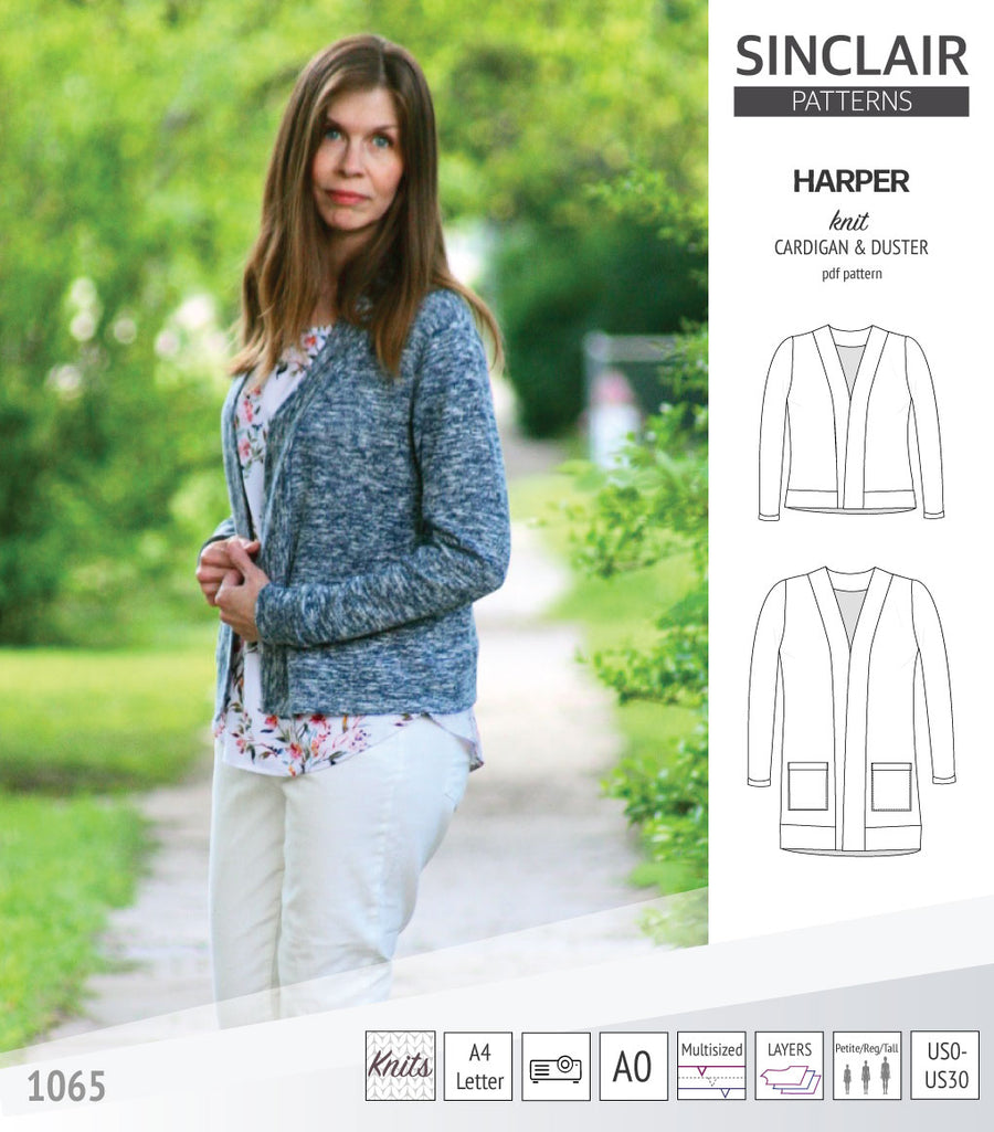 Harper classic knit cardigan and duster (PDF sewing pattern ...