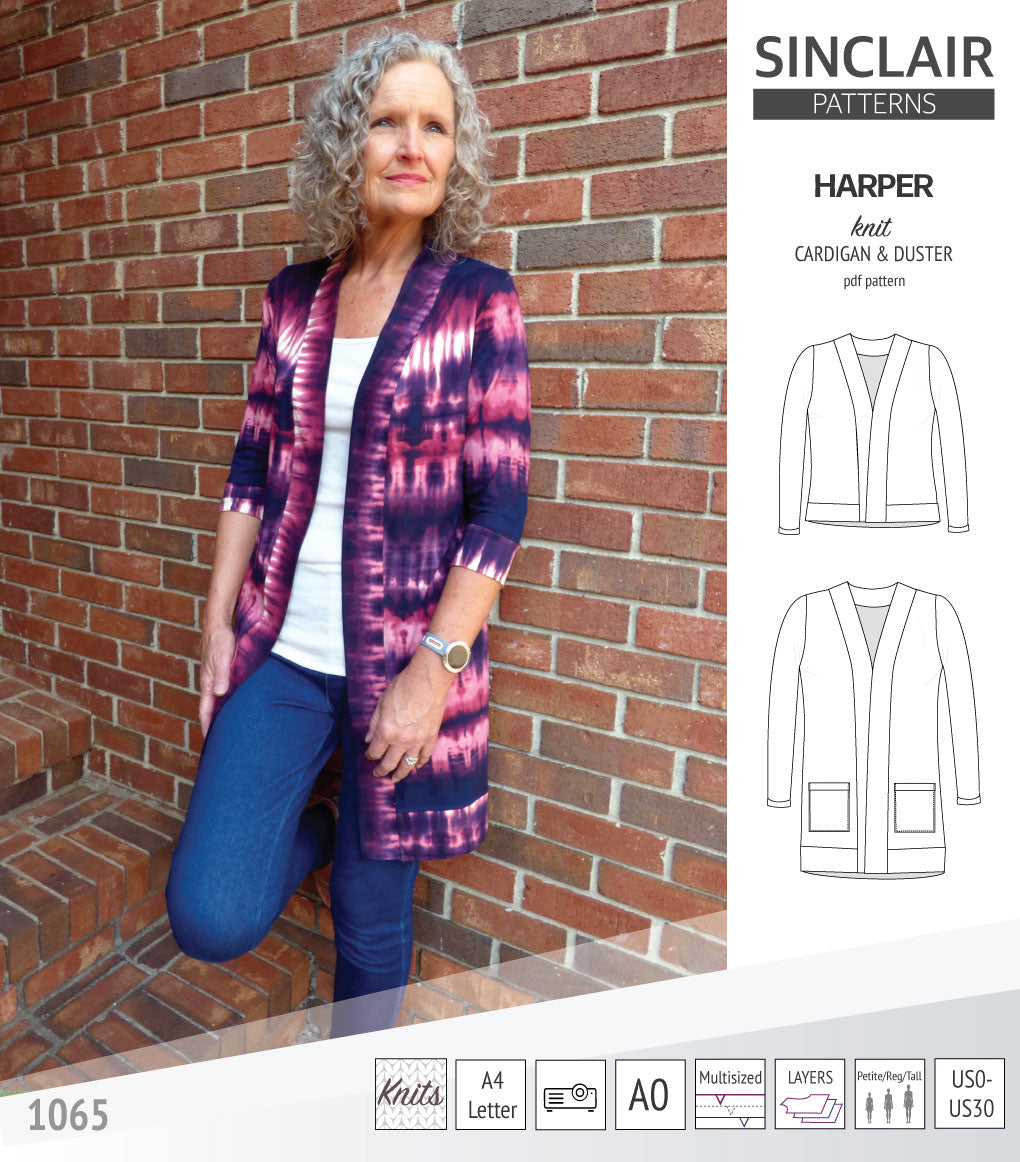 Harper classic knit cardigan and duster (PDF sewing pattern ...