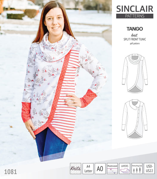 Tango split hem knit tunic for women (PDF) - Sinclair Patterns