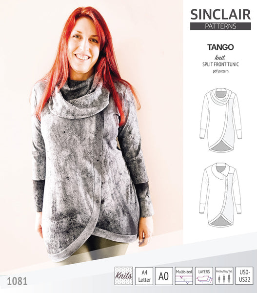 Tango split hem knit tunic for women (PDF) - Sinclair Patterns