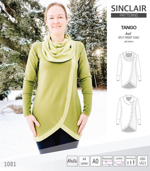 Tango split hem knit tunic for women (PDF)
