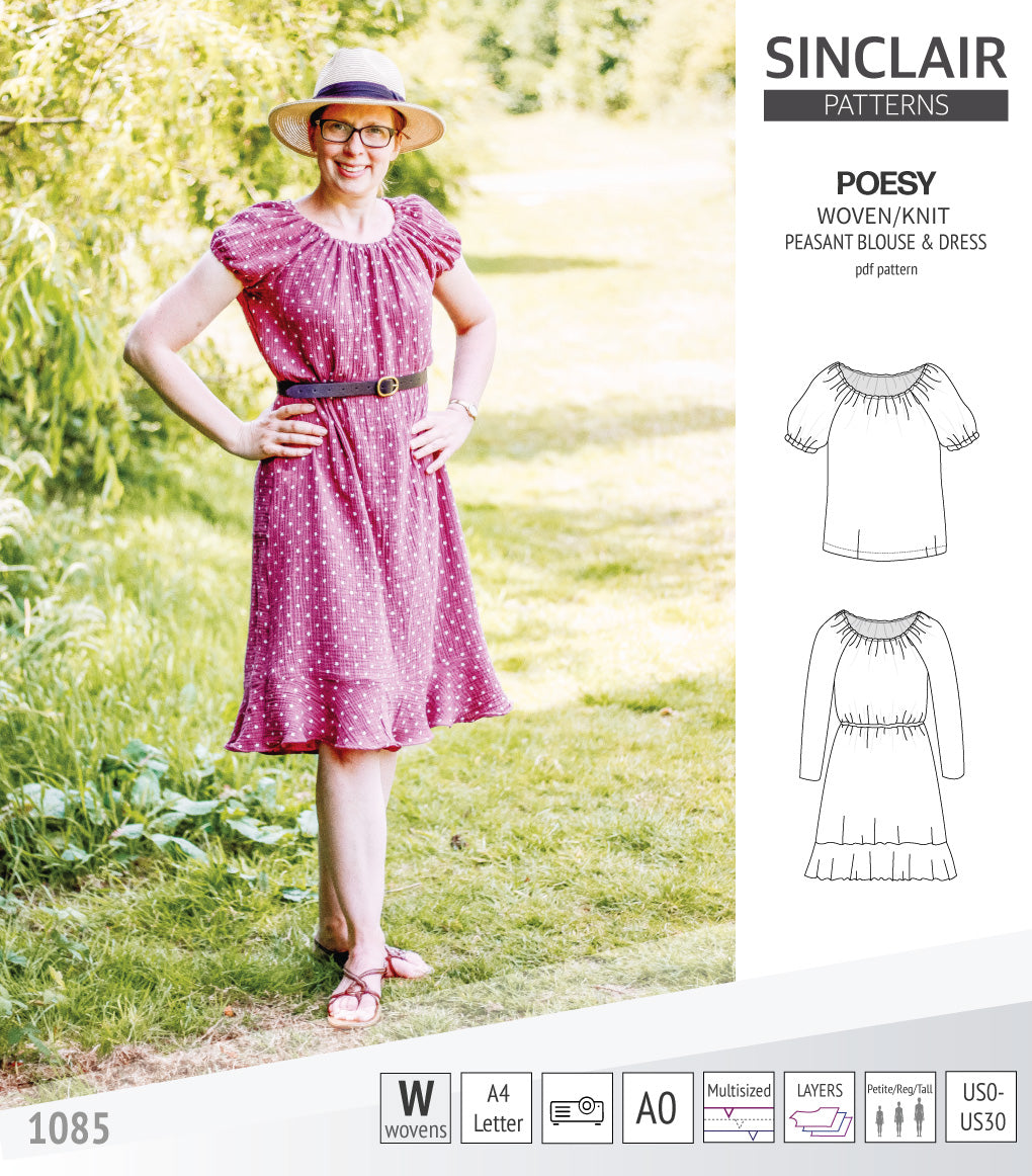 Poesy woven / knit peasant style blouse, tunic and dress (PDF) Sinclair Patterns Poesy woven / knit peasant style blouse, tunic and dress (PDF) Sinclair Patterns