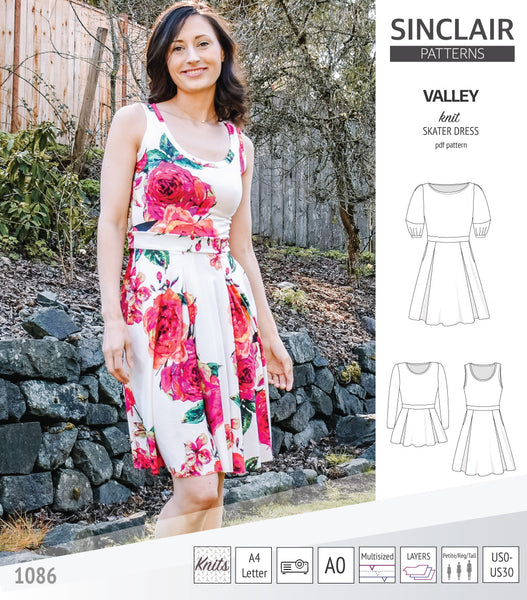 Valley knit skater dress with lantern sleeves and other options