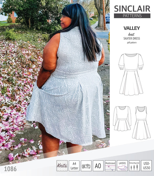Valley knit skater dress with lantern sleeves and other options (PDF) -  Sinclair Patterns