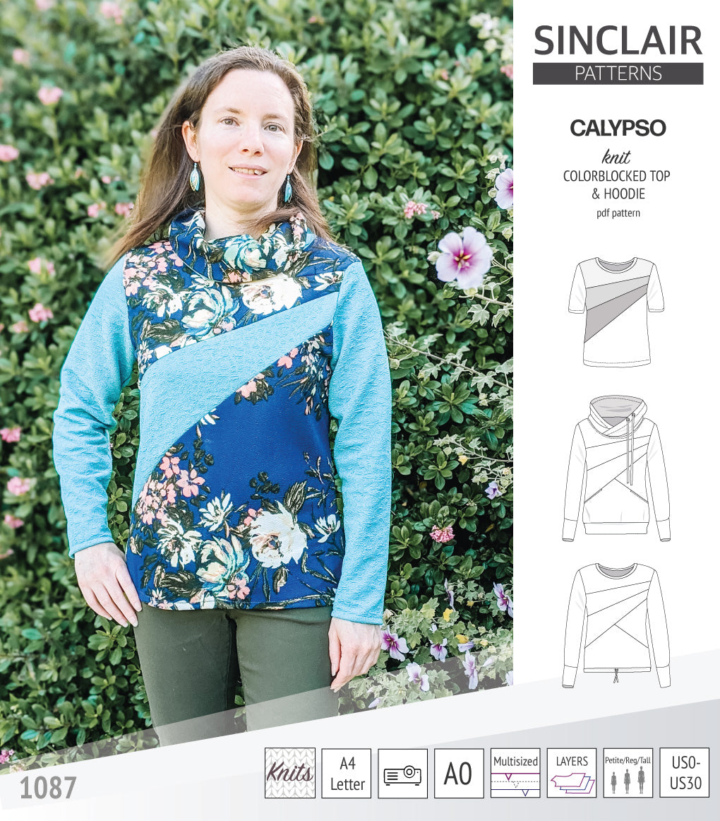 Colorblocked Top Calypso colorblocked top and hoodie for women (PDF) – Sinclair Patterns