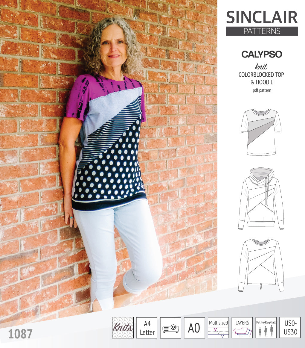 Calypso colorblocked top and hoodie for women (PDF) – Sinclair Patterns
