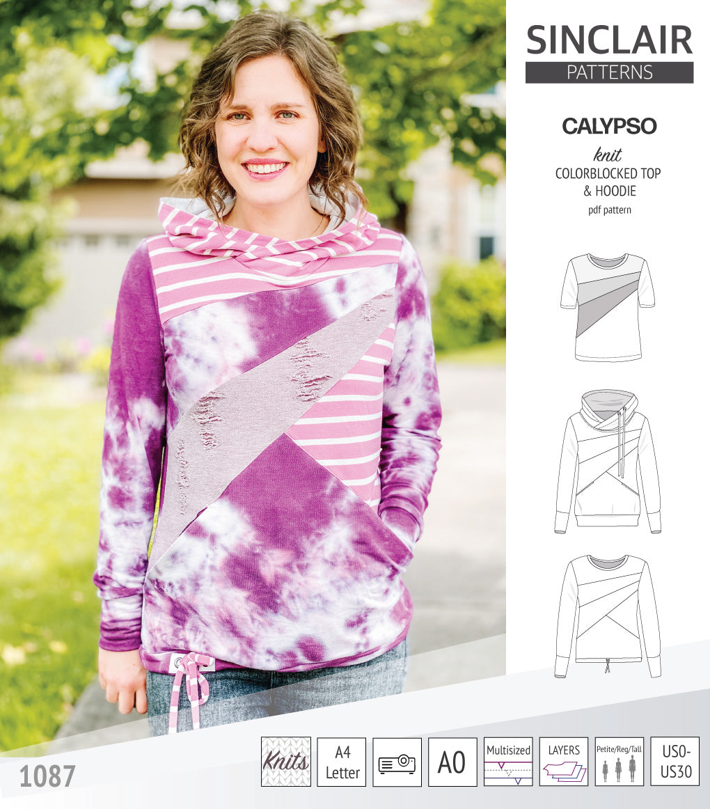 Colorblocked Top Calypso colorblocked top and hoodie for women (PDF) – Sinclair Patterns