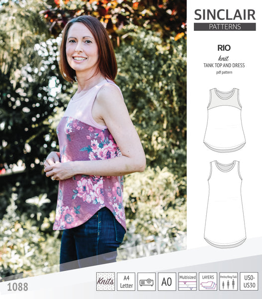 Thread Faction 111 Girls Knit Summer Racer Back Tank Dress PDF Sewing  Pattern Sizes 2 10 