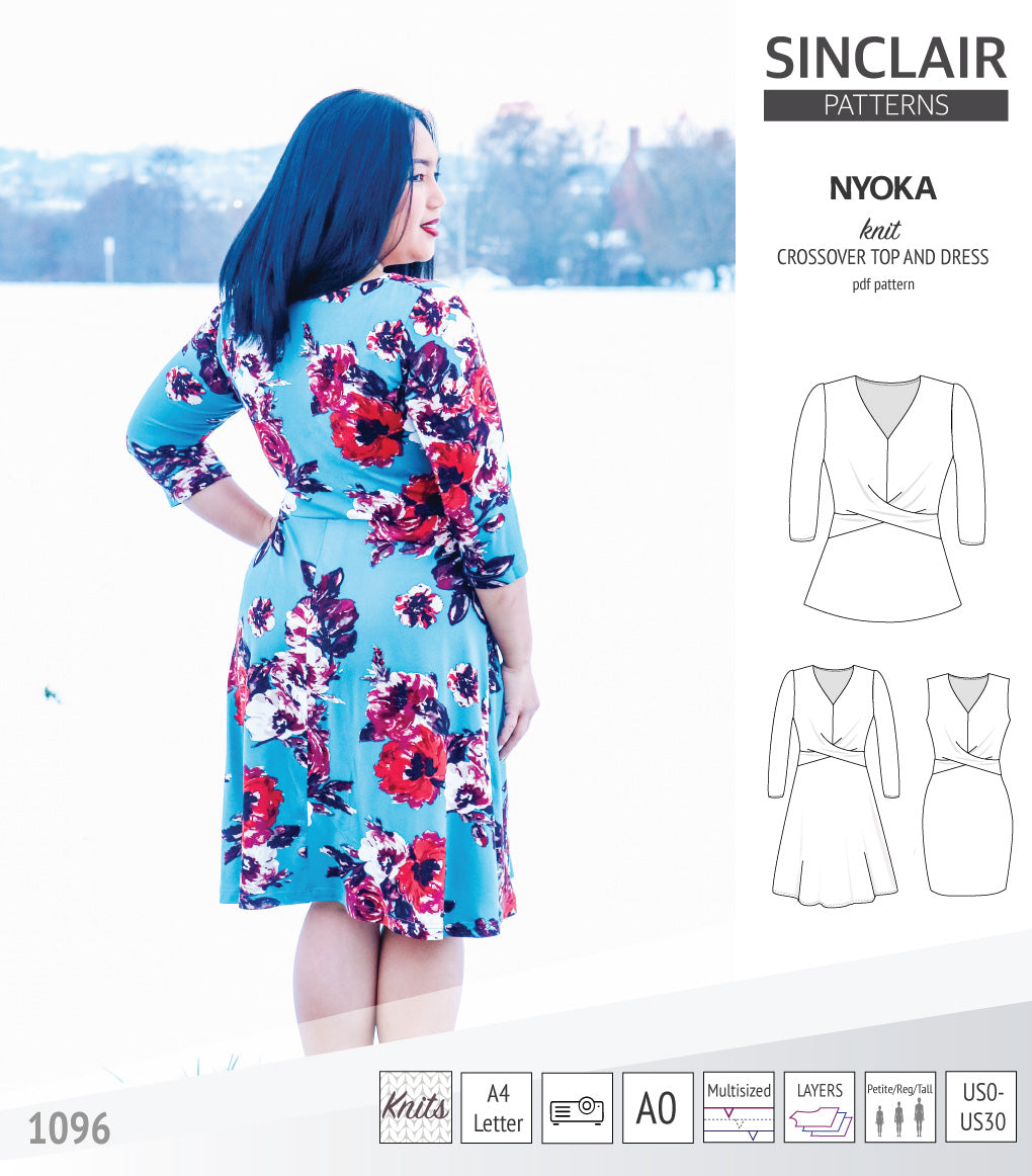 knit dress sewing pattern Nyoka knit crossover dress (PDF sewing pattern) – Sinclair Patterns