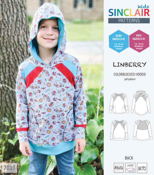 Linberry coloblocked hoodie and sweater for children (PDF SEWING PATTERN) -  Sinclair Patterns