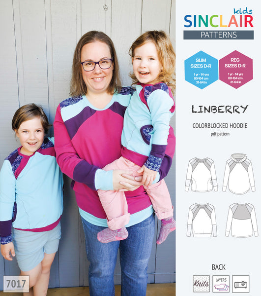 Linberry coloblocked hoodie and sweater for children (PDF SEWING PATTERN) -  Sinclair Patterns