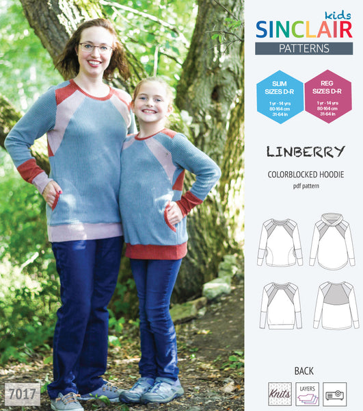 Lotteberry coloblocked hoodie and sweater for children (PDF SEWING PATTERN)  - Sinclair Patterns