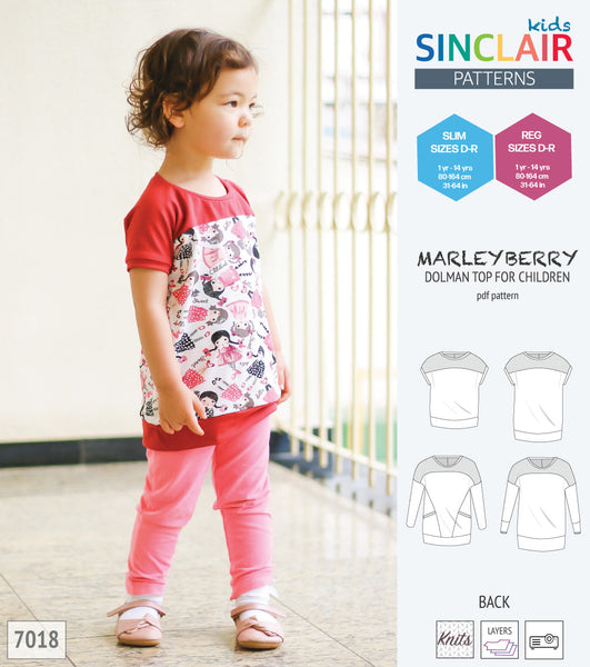 Marleyberry knit dolman top with pockets for children (PDF SEWING 