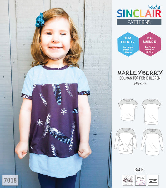 Marleyberry knit dolman top with pockets for children (PDF SEWING