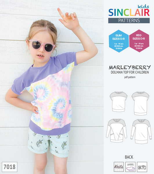 Marleyberry knit dolman top with pockets for children (PDF SEWING