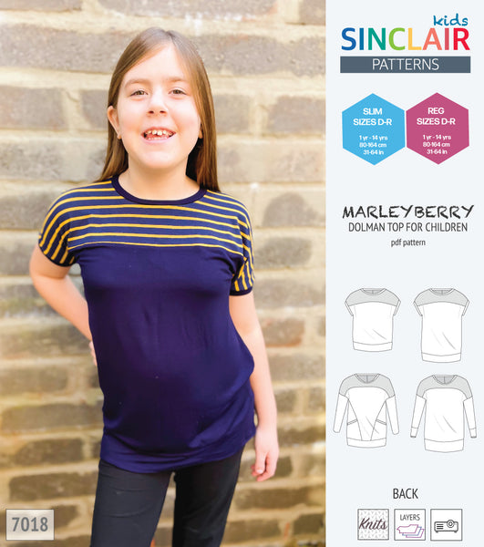 Marleyberry knit dolman top with pockets for children (PDF SEWING