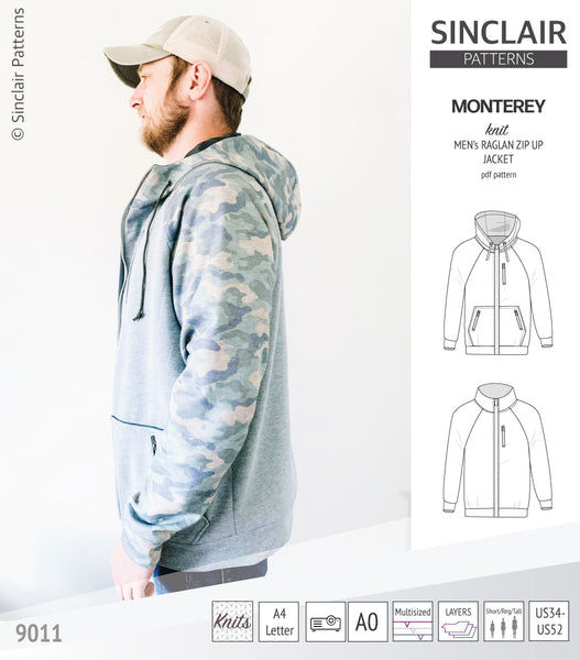 Juno knit zip up fleece style jacket with pockets (PDF) - Sinclair Patterns
