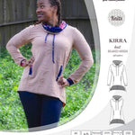Pdf sewing pattern Kirra knit hoodie with welt pockets and panels by Sinclair Patterns