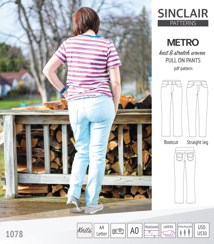 Metro pull on pants (PDF sewing pattern) – Sinclair Patterns
