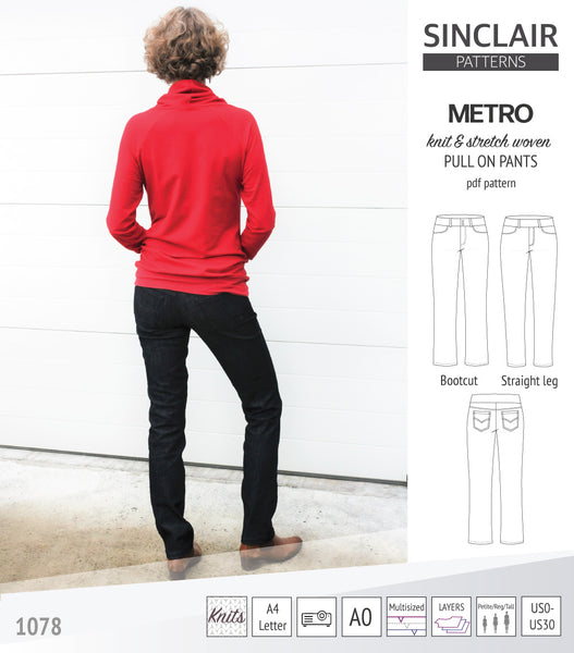 Metro pull on pants Sinclair Sewing Pattern – Little Legs Fabrics