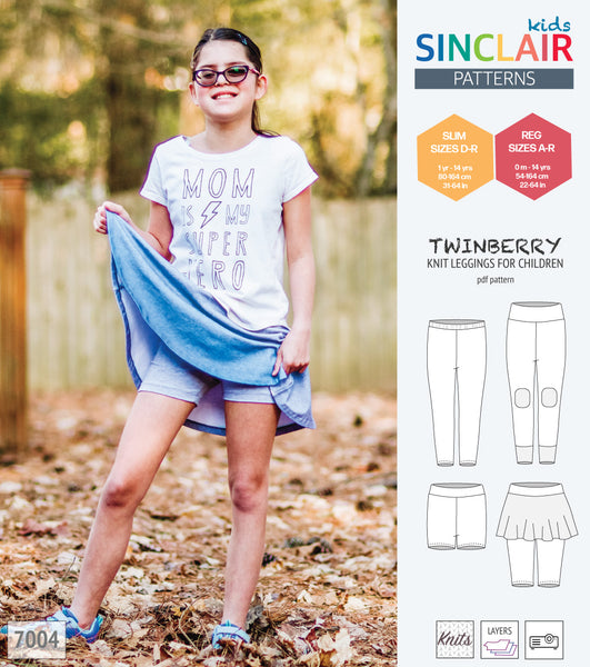 Twinberry leggings with options for children (PDF SEWING PATTERN