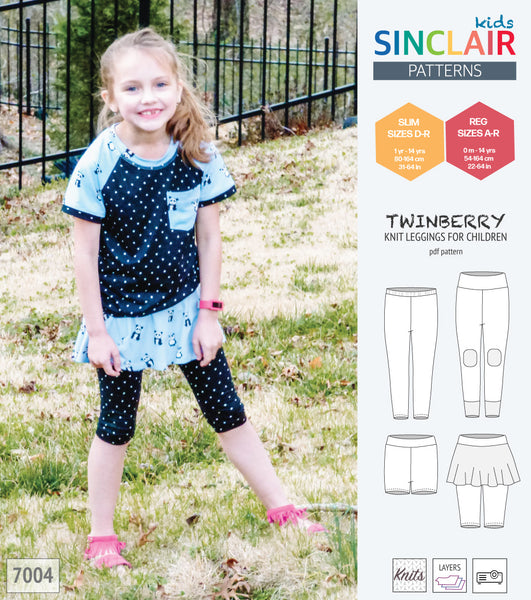 Quinn's Knit Skirted Leggings Sizes NB to 15/16 Kids PDF Pattern