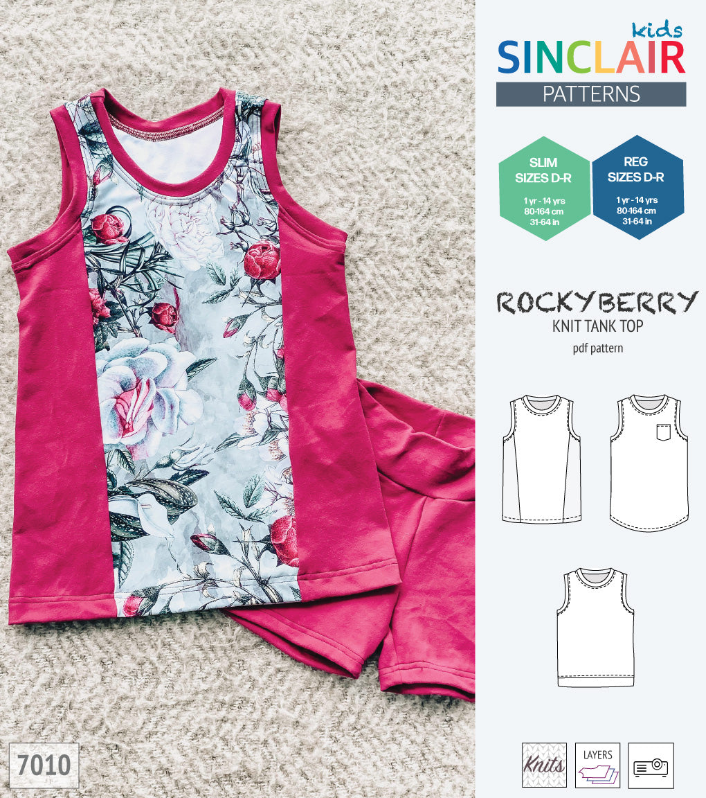 Rockyberry summer knit tank top and singlet for children (PDF SEWING ...