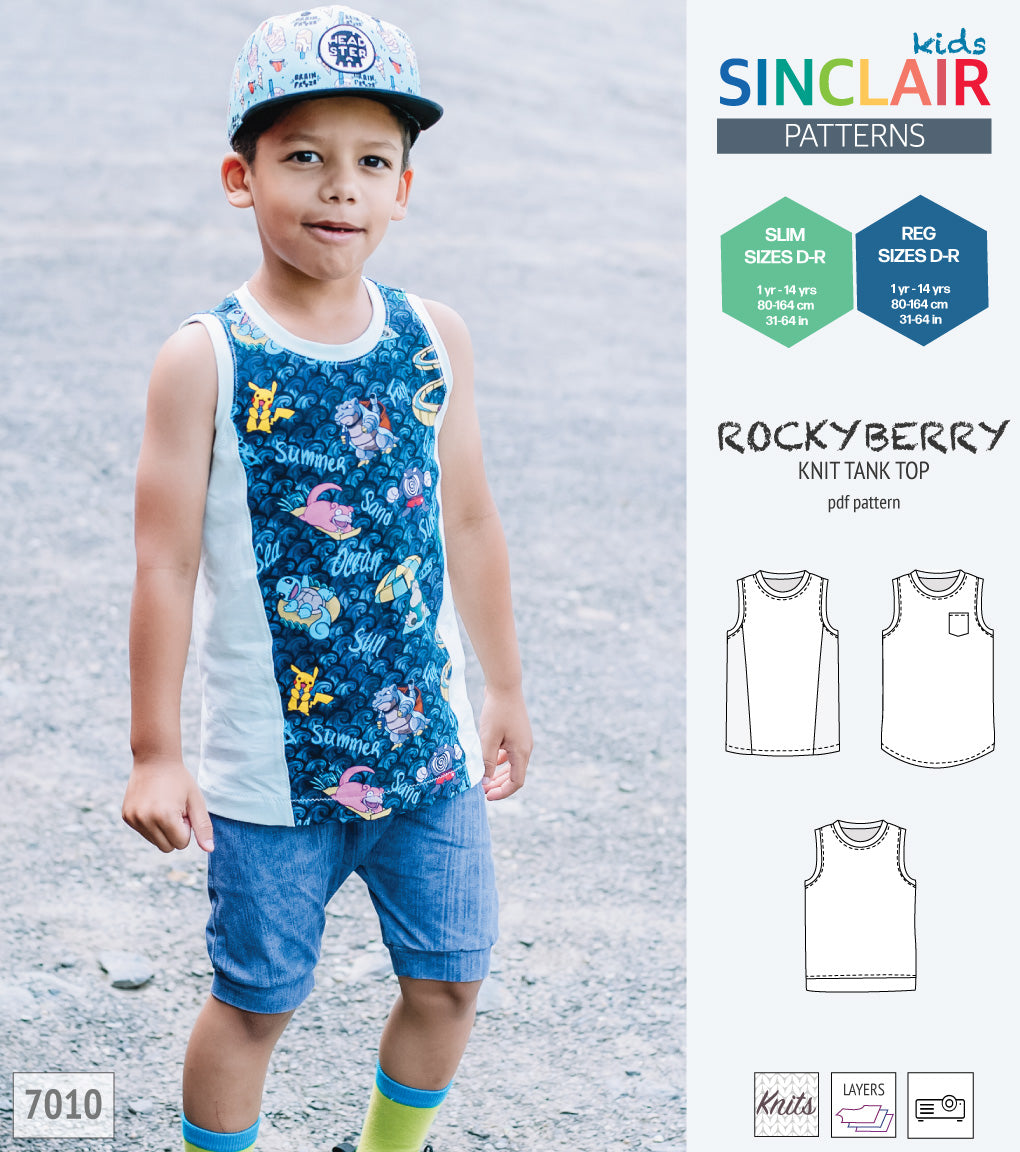 Rockyberry summer knit tank top and singlet for children (PDF SEWING ...