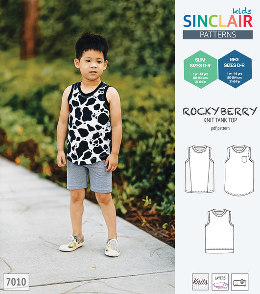 Rockyberry summer knit tank top and singlet for children (PDF SEWING  PATTERN) - Sinclair Patterns