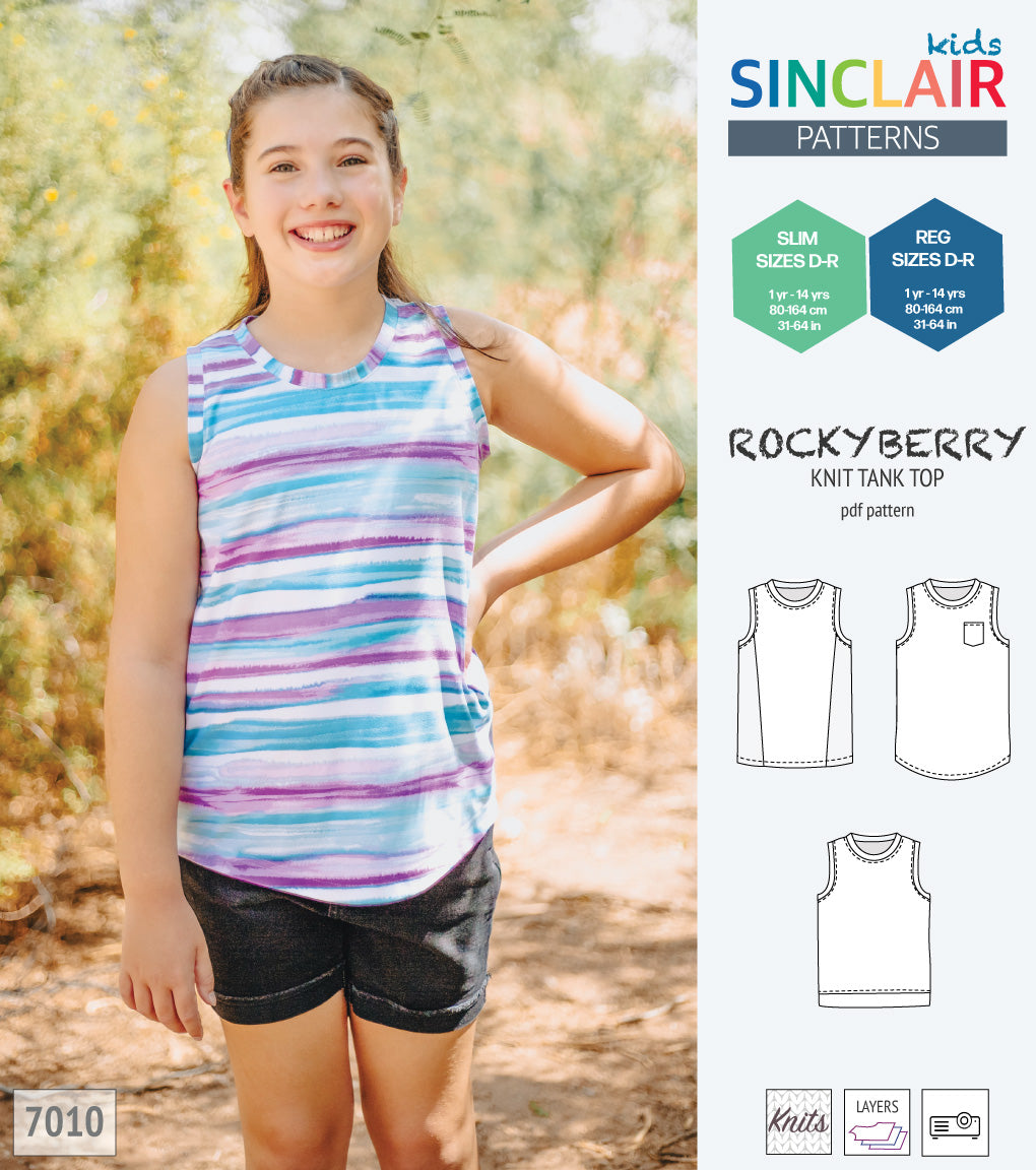 Rockyberry summer knit tank top and singlet for children (PDF SEWING ...