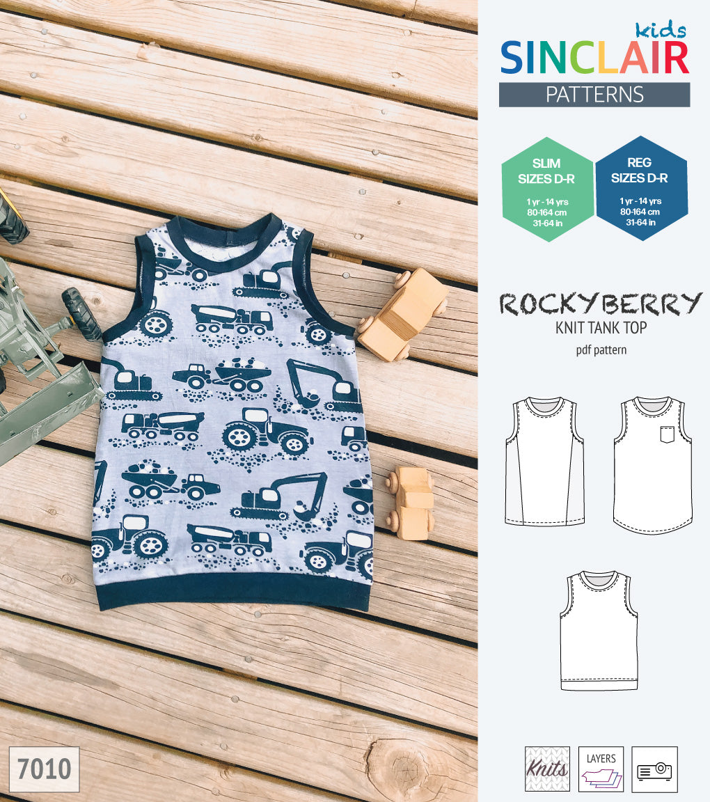 Rockyberry summer knit tank top and singlet for children (PDF SEWING ...