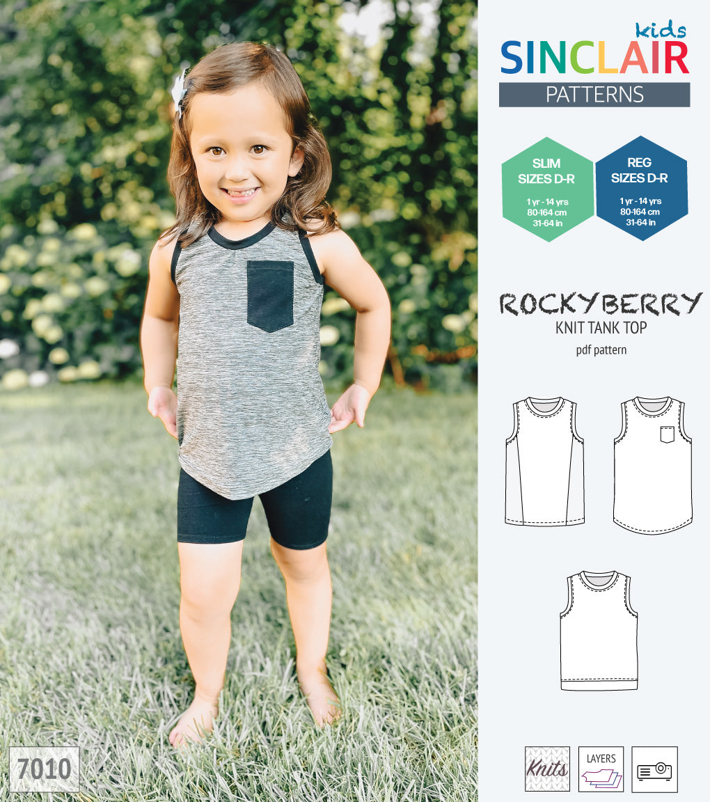 Rockyberry summer knit tank top and singlet for children (PDF SEWING ...