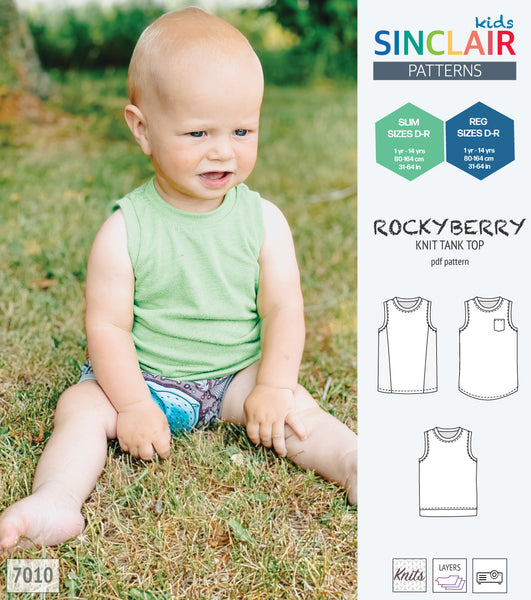 rustfri fjendtlighed Ved lov Rockyberry summer knit tank top and singlet for children (PDF SEWING  PATTERN) - Sinclair Patterns