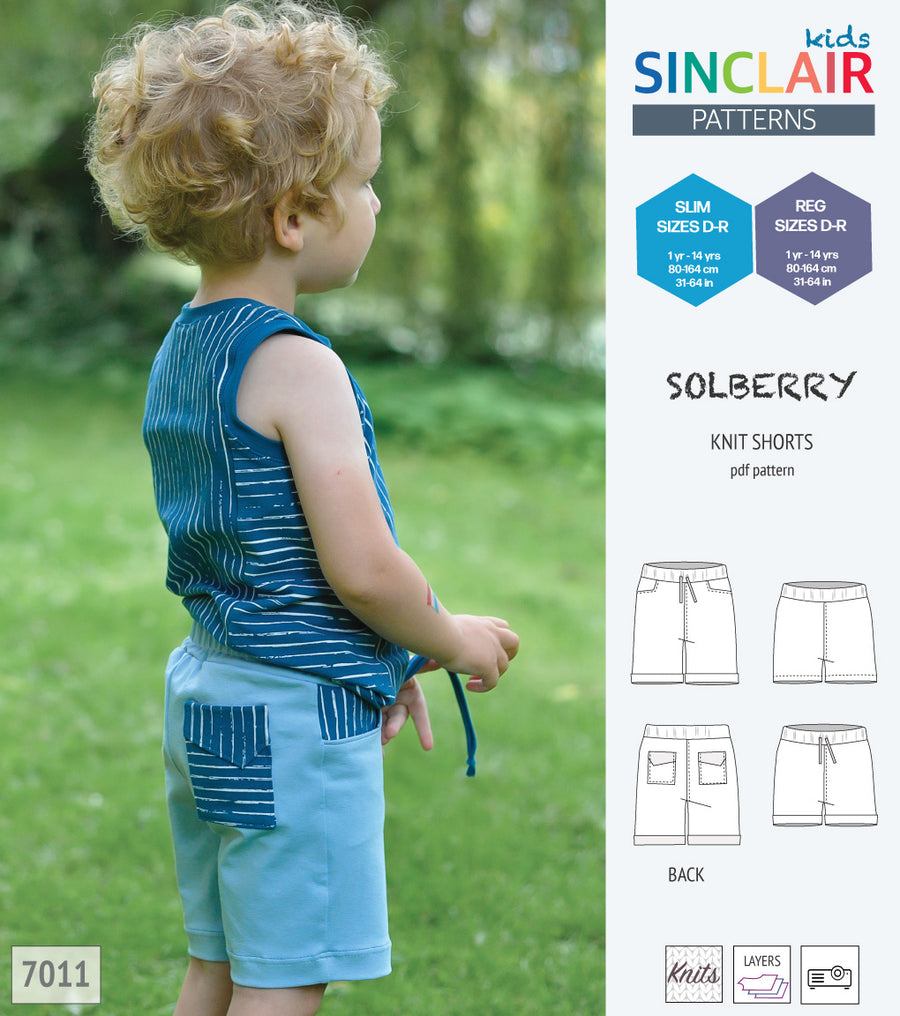 Solberry knit jersey shorts for children girls and boys pdf sewing ...