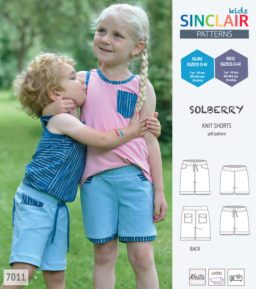 Solberry knit jersey shorts for children girls and boys pdf sewing ...