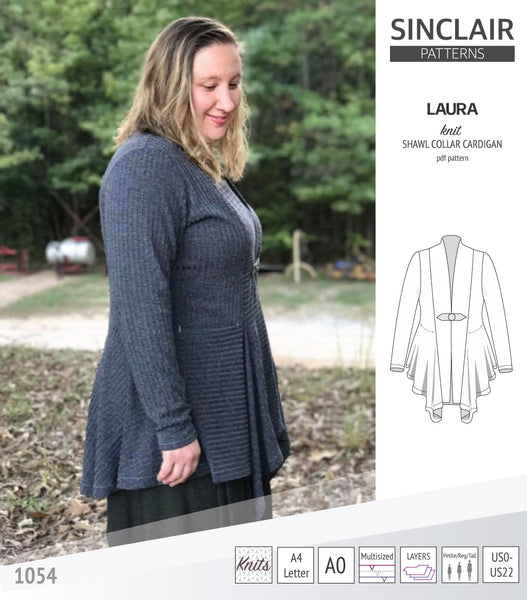 Laura relaxed fit shawl collar cardigan (PDF) - Sinclair Patterns