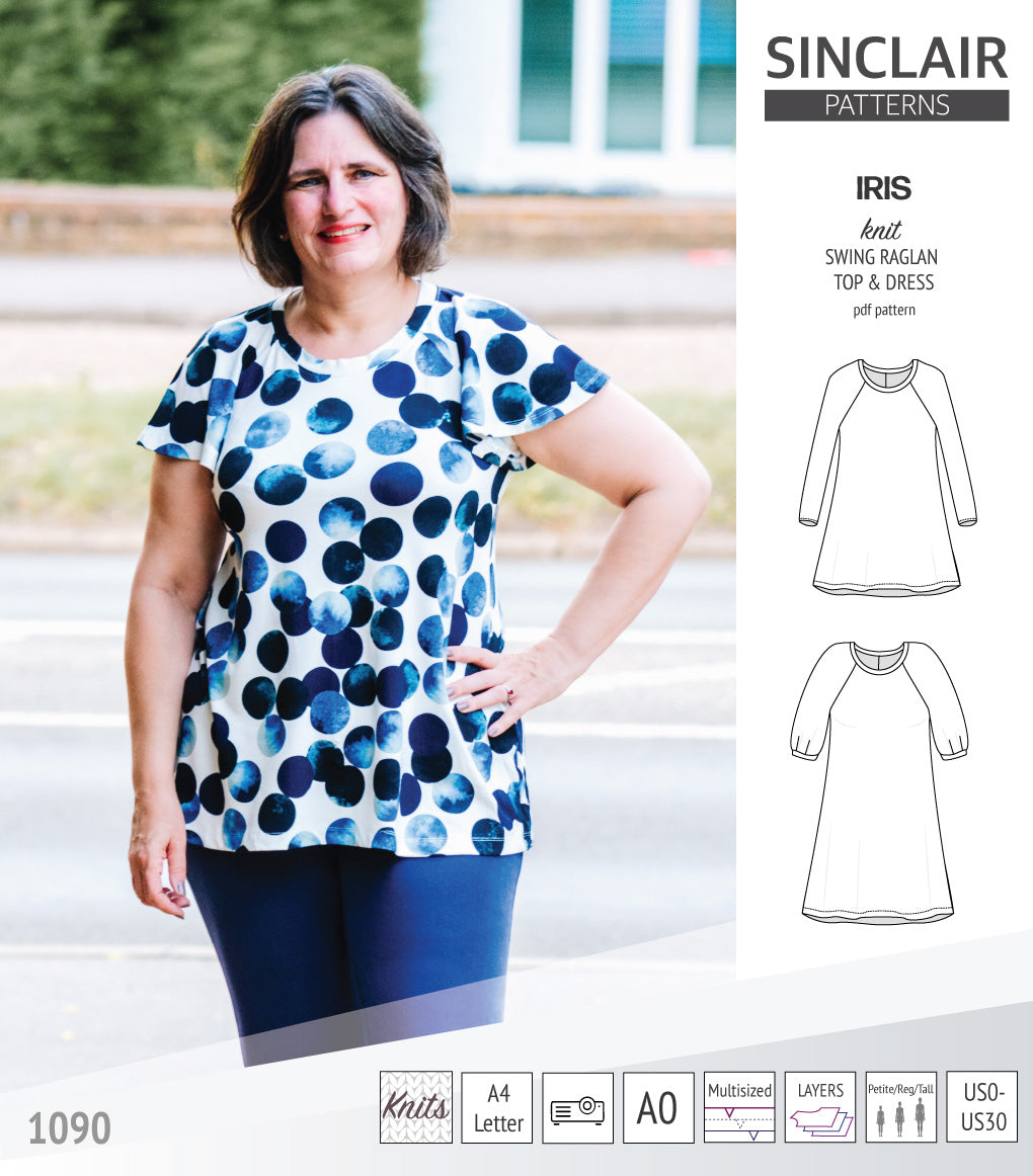 knit swing dress pattern Alana princess seam knit dress with pockets pdf sewing pattern (PDF) Sinclair Patterns