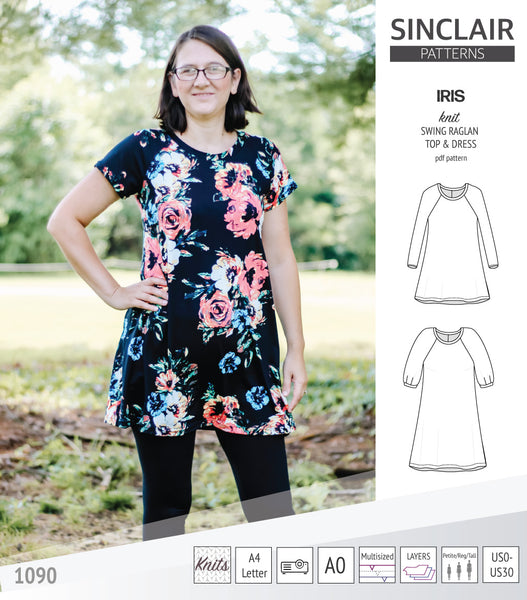 Iris raglan swing top, tunic and dress for knit fabrics (PDF ...