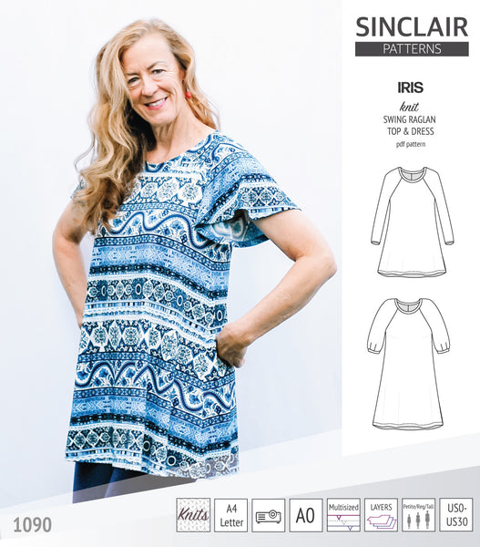 Iris raglan swing top, tunic and dress for knit fabrics (PDF ...