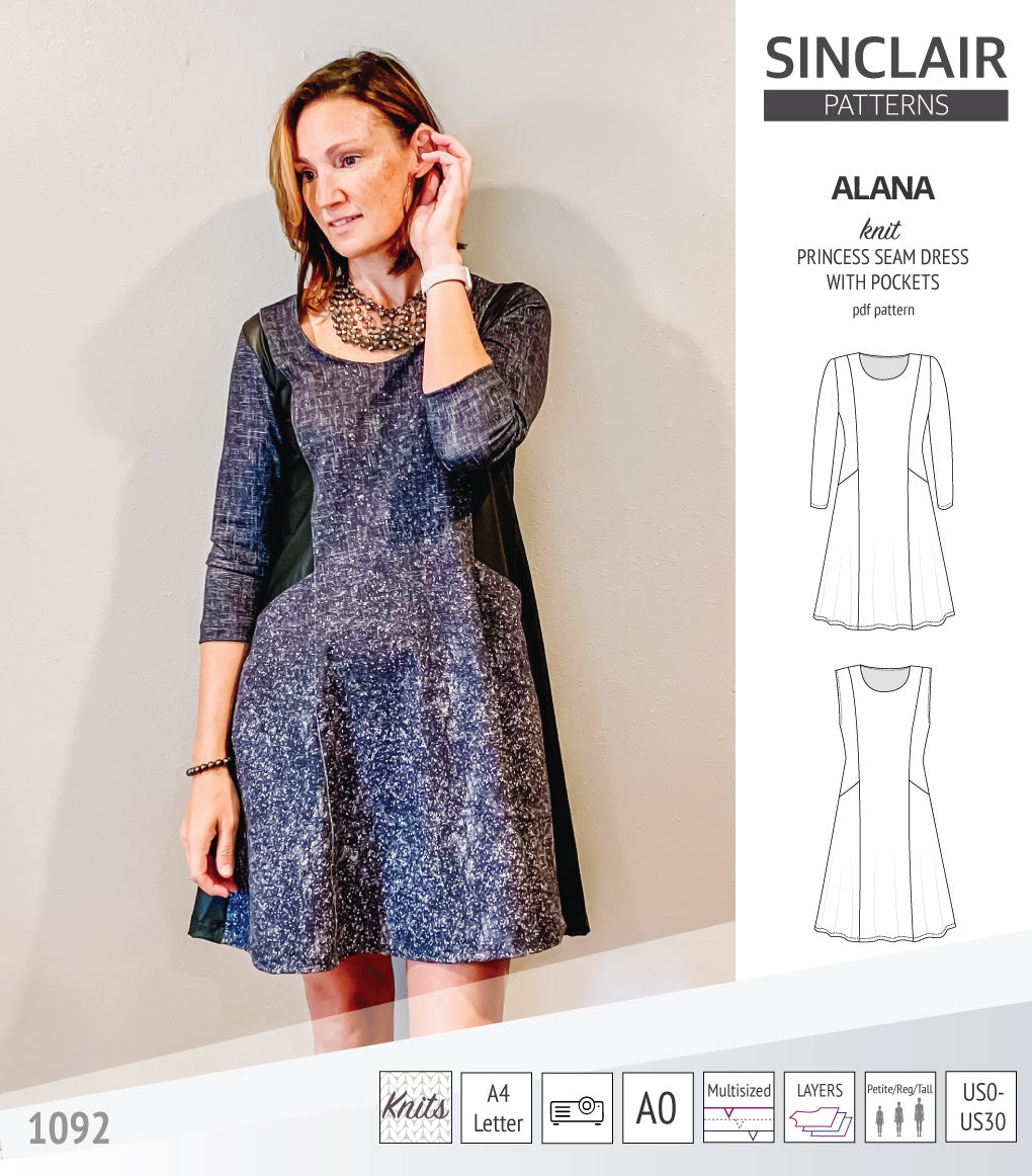 Womens Princess Seams Dress Sewing Pattern - Alana Dress Womens Princess Seams Dress Sewing Pattern - Alana Dress
