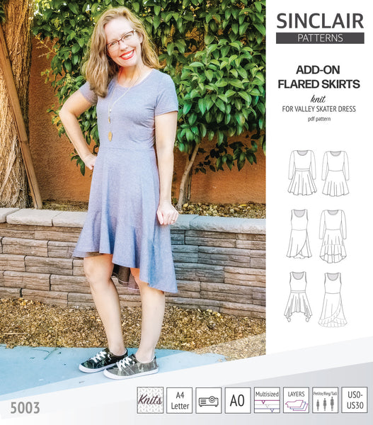 ADD-ON Flared skirts for Valley skater dress (PDF) - Sinclair Patterns