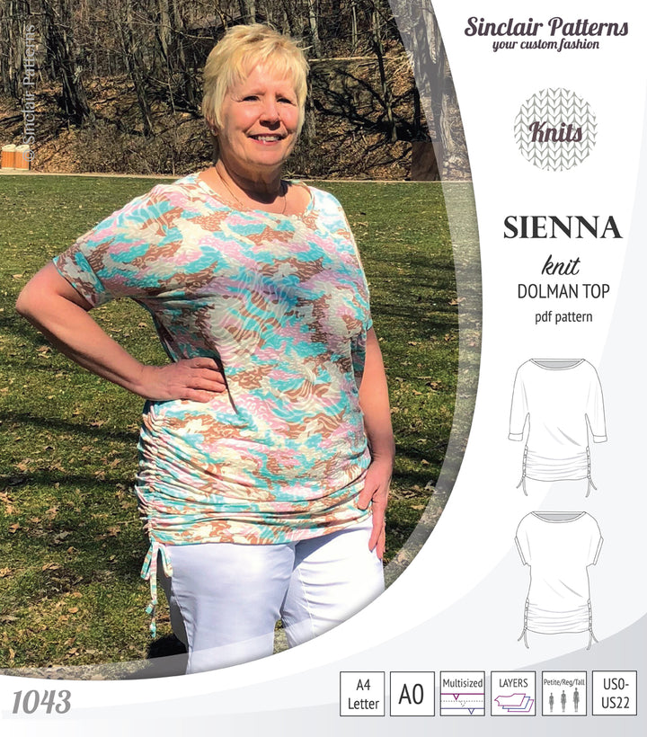 Sienna drawstring knit dolman top (PDF) – Sinclair Patterns